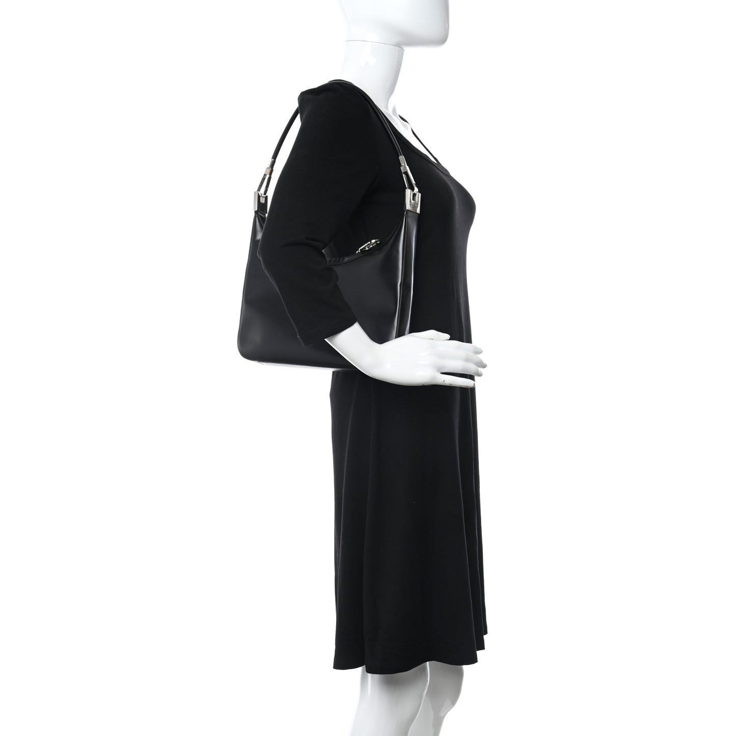 Calfskin Interlocking G Shoulder Bag Black