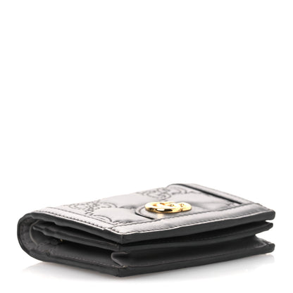 Gucci Calfskin GG Matelasse Card Case Wallet Grey 4 of 7