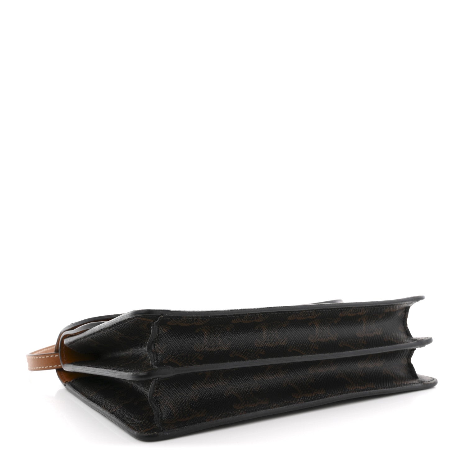 Celine Triomphe Canvas Lambskin Wallet On Strap Tan 4 of 11