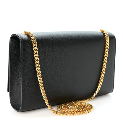 Saint Laurent Grain De Poudre Medium Classic Monogram Kate Satchel Black 2 of 8
