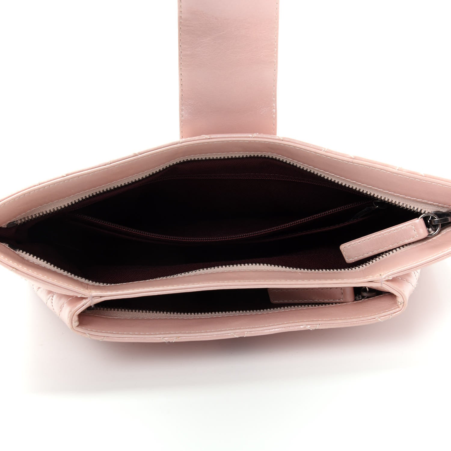 Chanel Glazed Calfskin Quilted Coco Pleats Clutch Light Pink 5 of 11