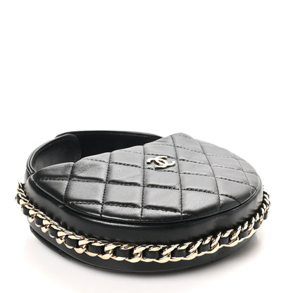Chanel Lambskin Quilted Chain Around Pouch Black 4 of 10