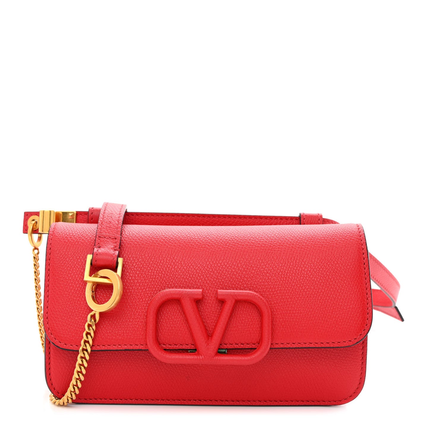 Grainy Calfskin VSling Belt Bag Rouge Pur