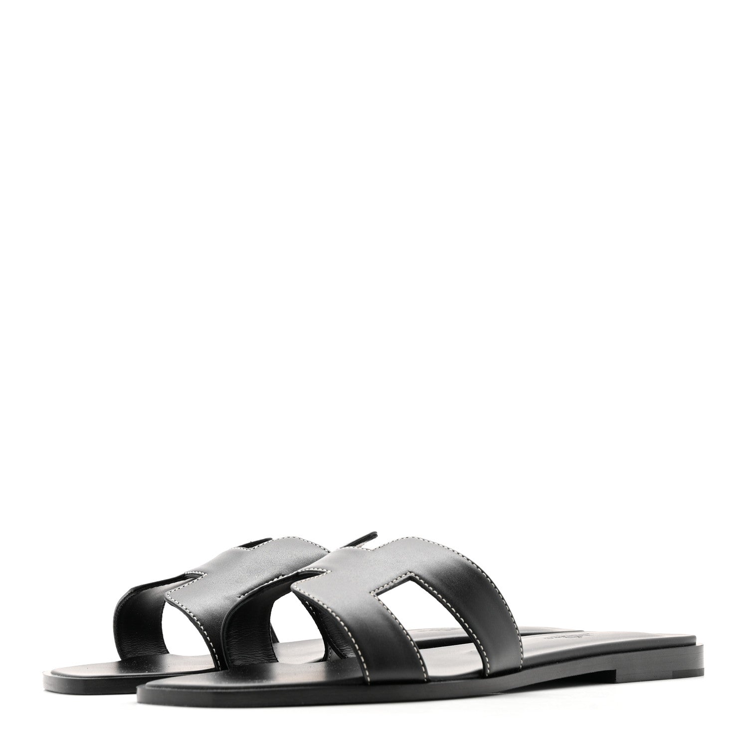 Hermes Box Calfskin Oran Sandals 40 Black 8 of 20