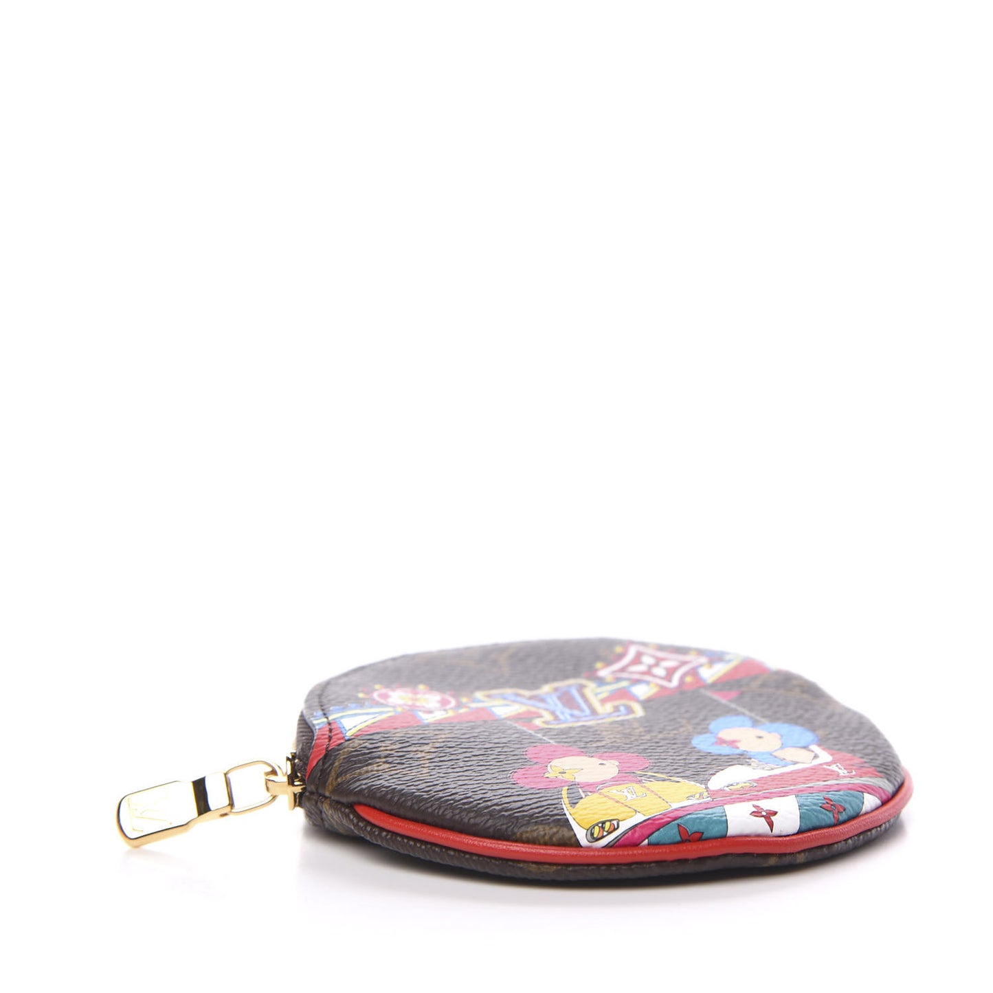 Monogram 2020 Christmas Animation Bumper Cars Round Coin Purse Coquelicot