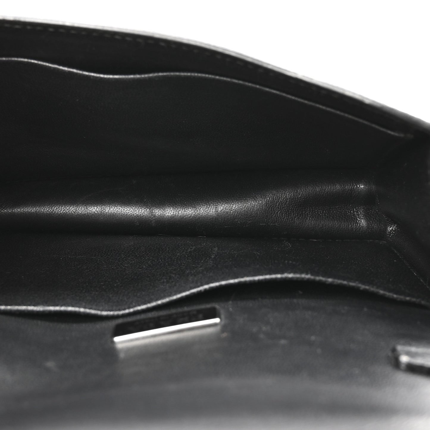 Metallic Vitello Saffiano Cahier Bag Silver Black