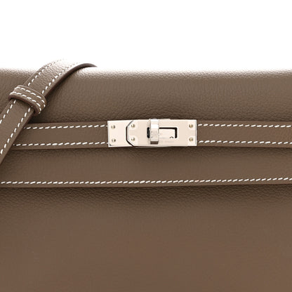 Hermes Evercolor Verso Kelly Danse II Belt Bag Etoupe Vert Fonce 8 of 11