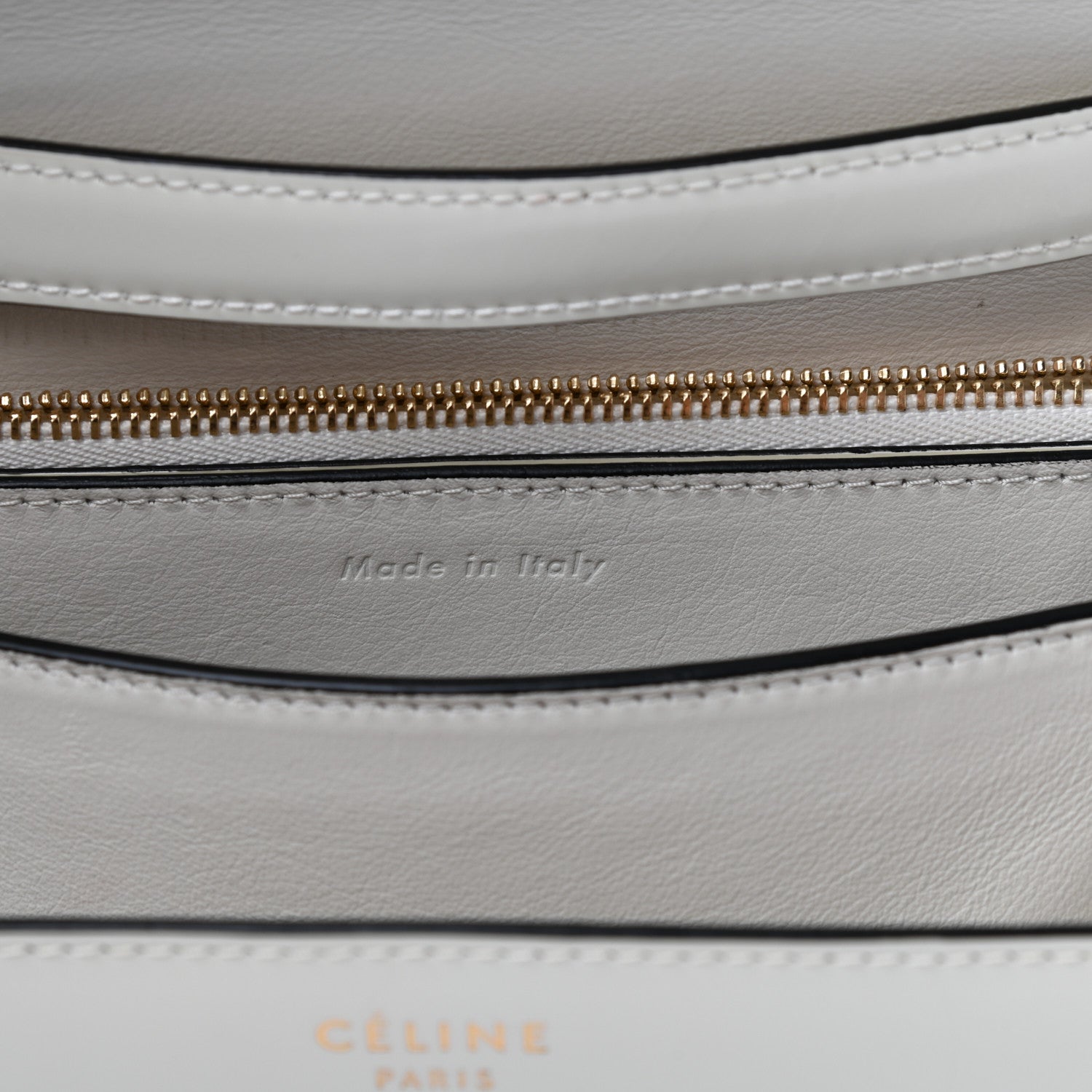 Celine Spazzolato Calfskin Medium Classic Box Flap Bag White 7 of 10