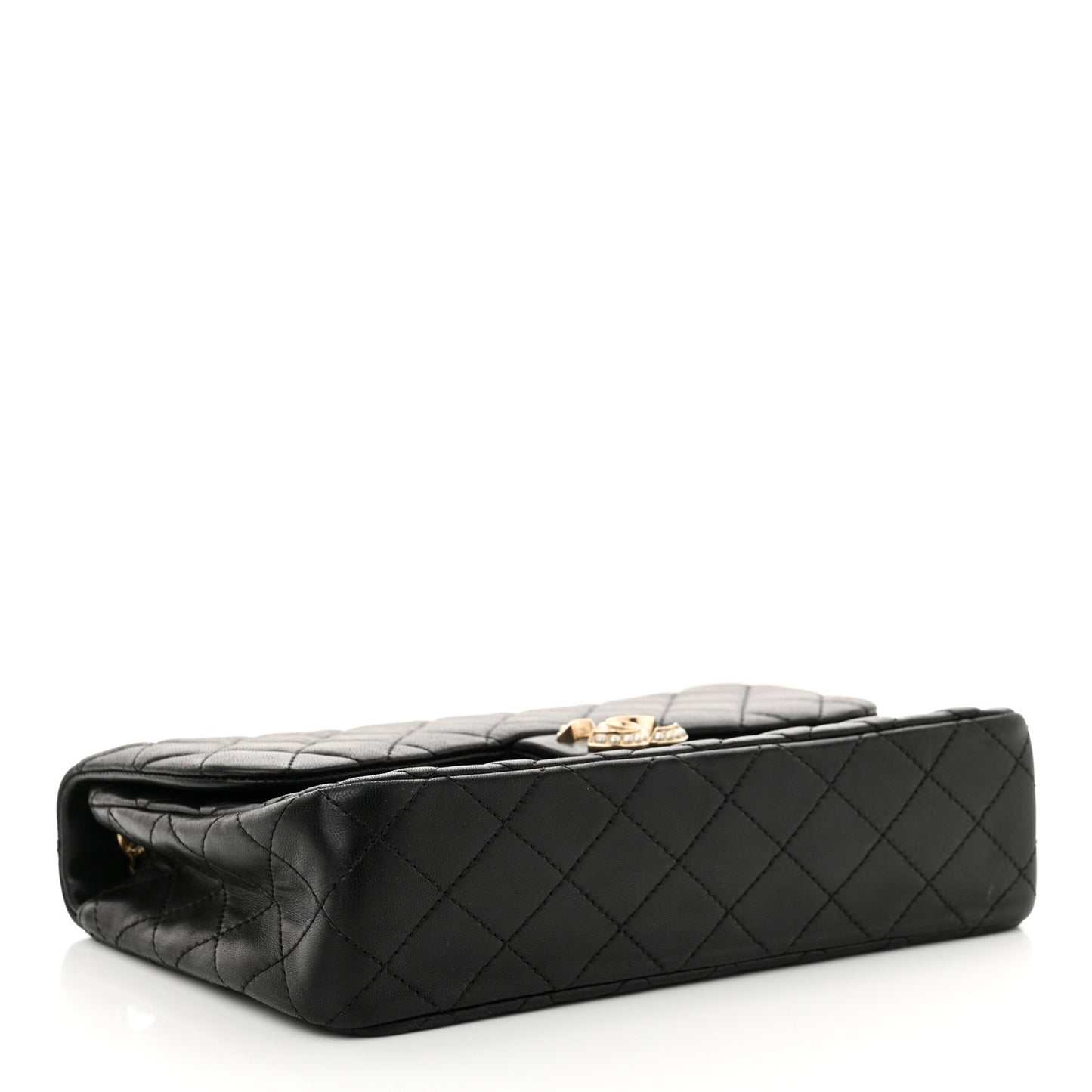 Lambskin Quilted Medium Westminster Pearl Flap Black