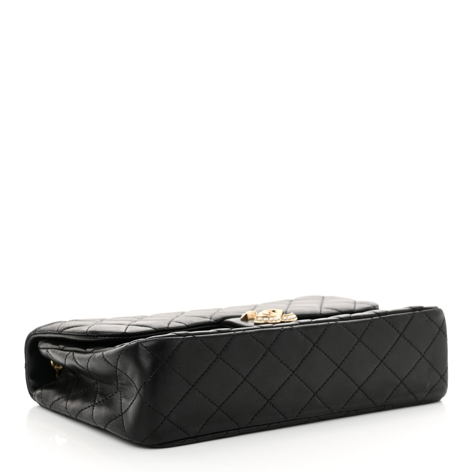 Chanel Lambskin Quilted Medium Westminster Pearl Flap Black 4 of 12