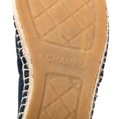 Chanel Velvet CC Espadrilles 41 Dark Navy Black 7 of 7