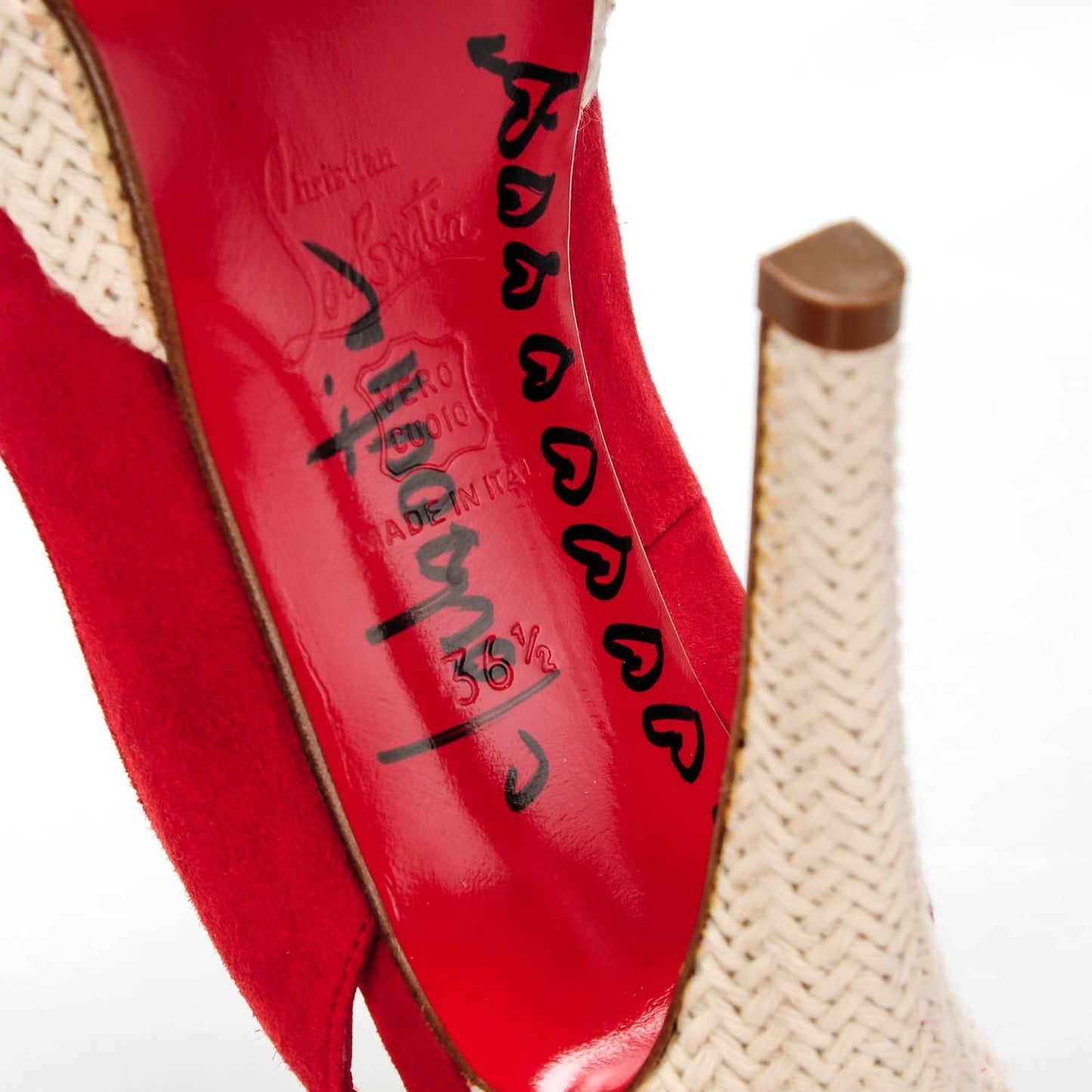 Suede YoYo Zeppa 120 Platform Slingback Peep Toe Pumps 36.5 Red