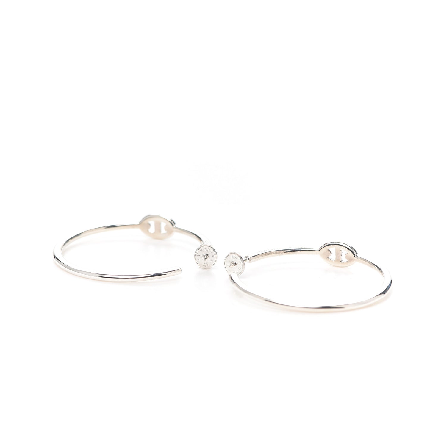 Sterling Silver GM Chain d'Ancre Enchainee Hoop Earrings