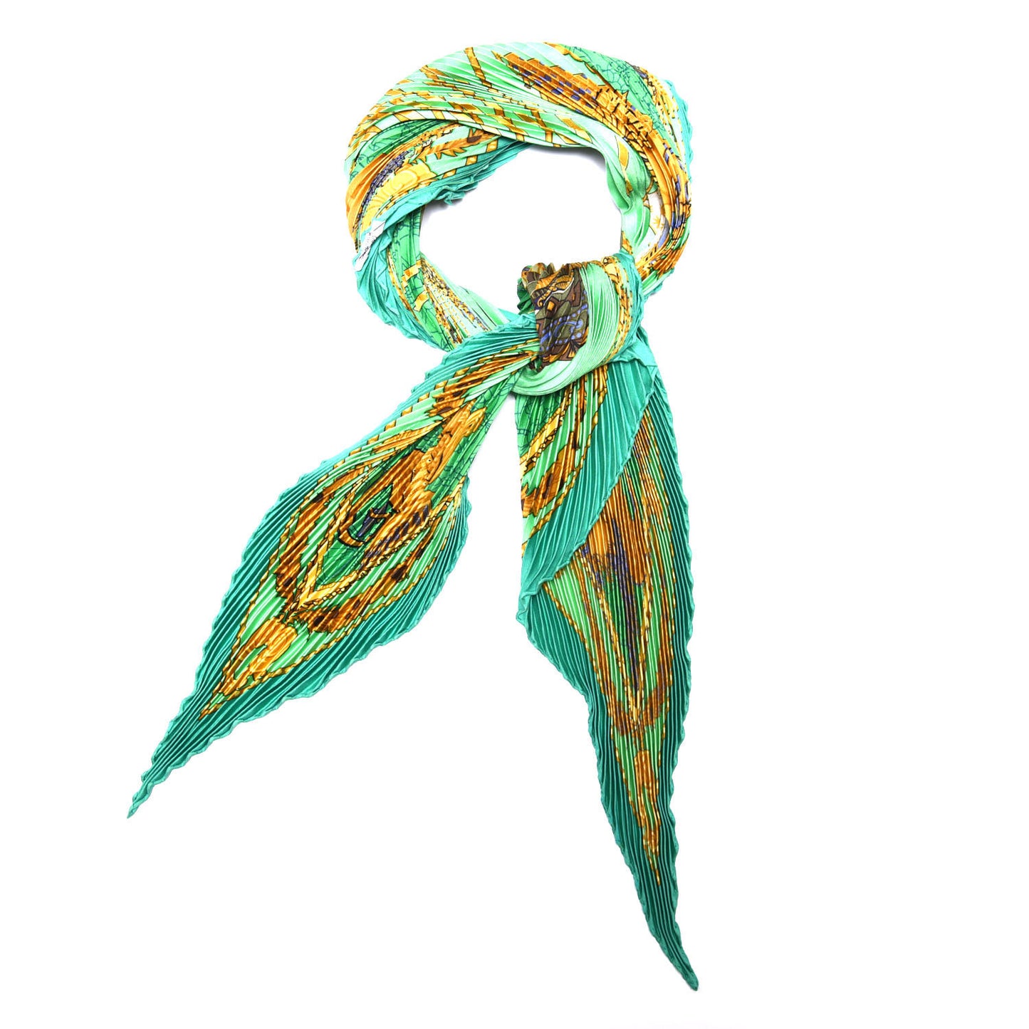 Silk Plisse Les Bissone De Venise Scarf 90