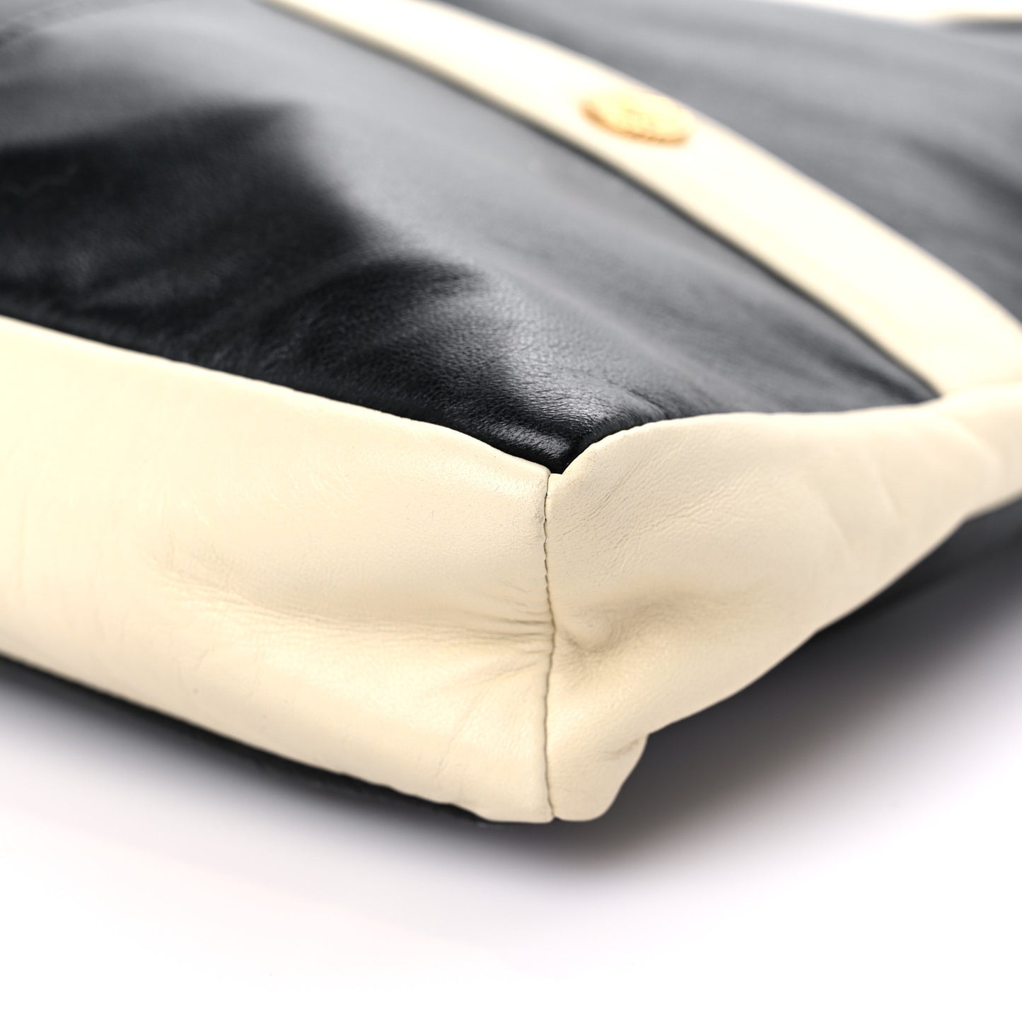 Lambskin Large Girl Bag Black Beige