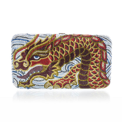 Judith Leiber Swarovski Crystal Dragon Minaudiere Red 1 of 8