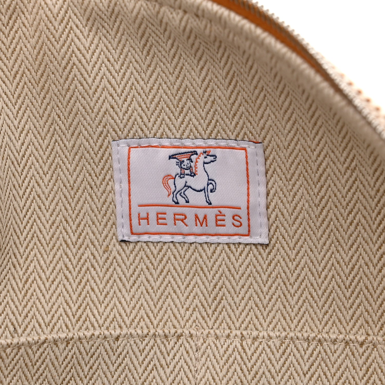 Hermes Canvas Large Bride-A-Brac Cabriole Case Biscuit 6 of 10