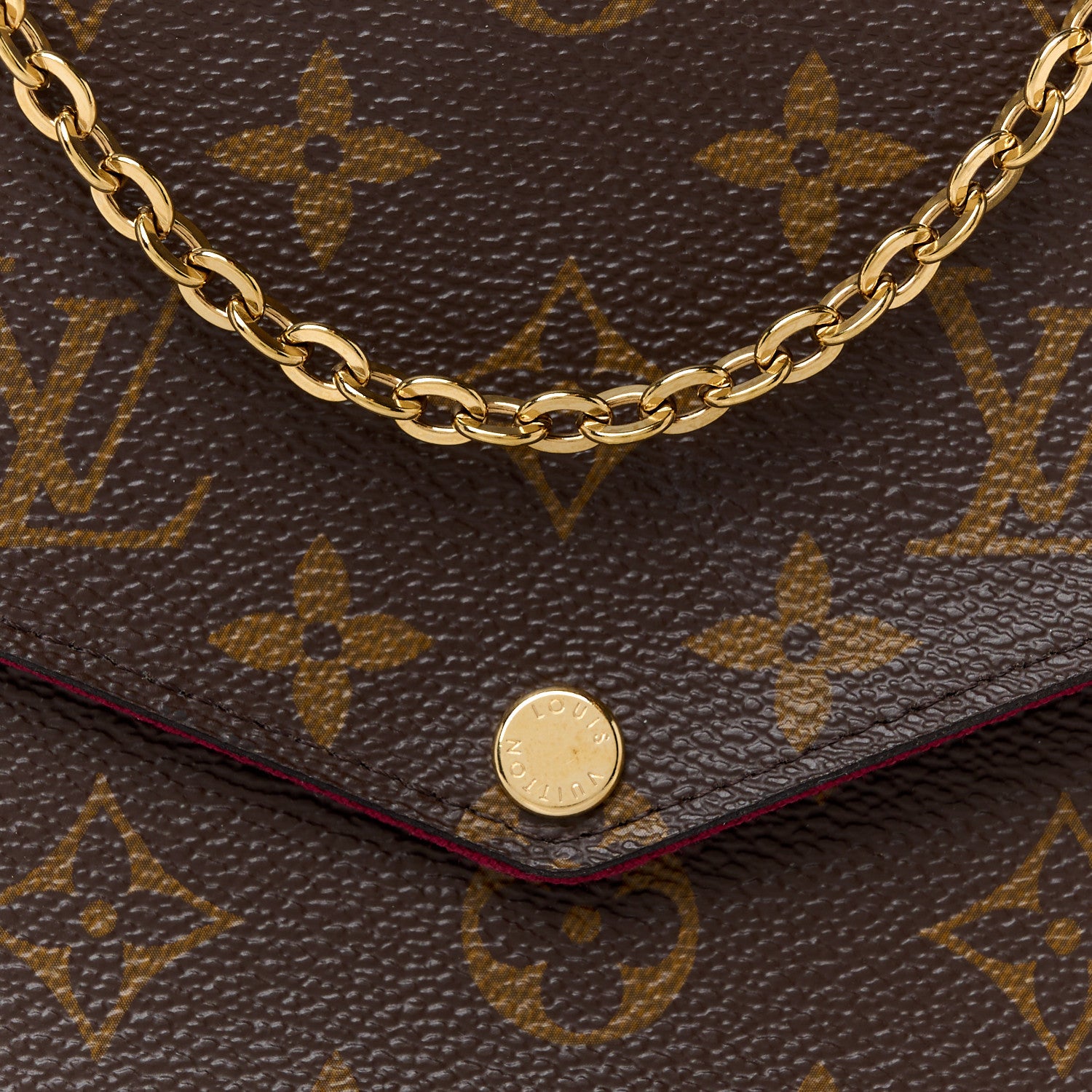 Louis Vuitton Monogram Pochette Felicie Chain Wallet Fuchsia 13 of 16