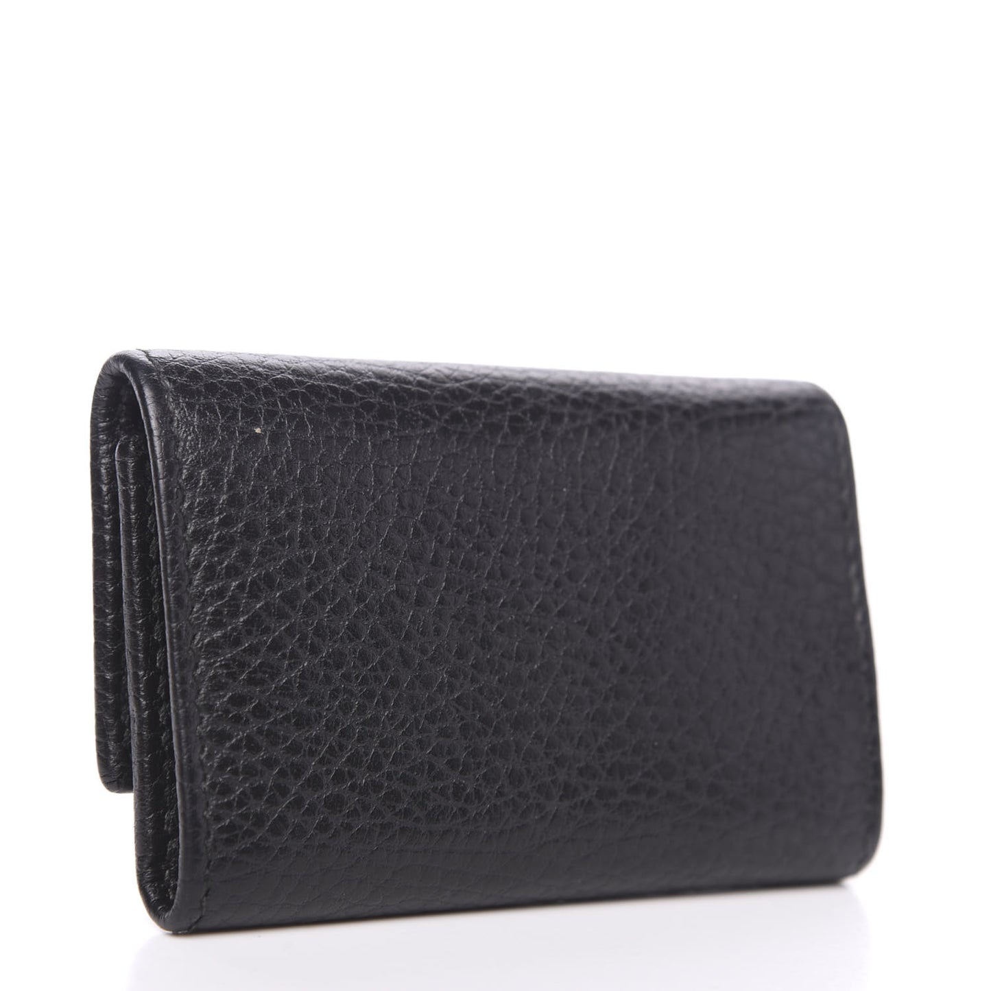 Pebbled Calfskin GG Marmont 6 Key Holder Black
