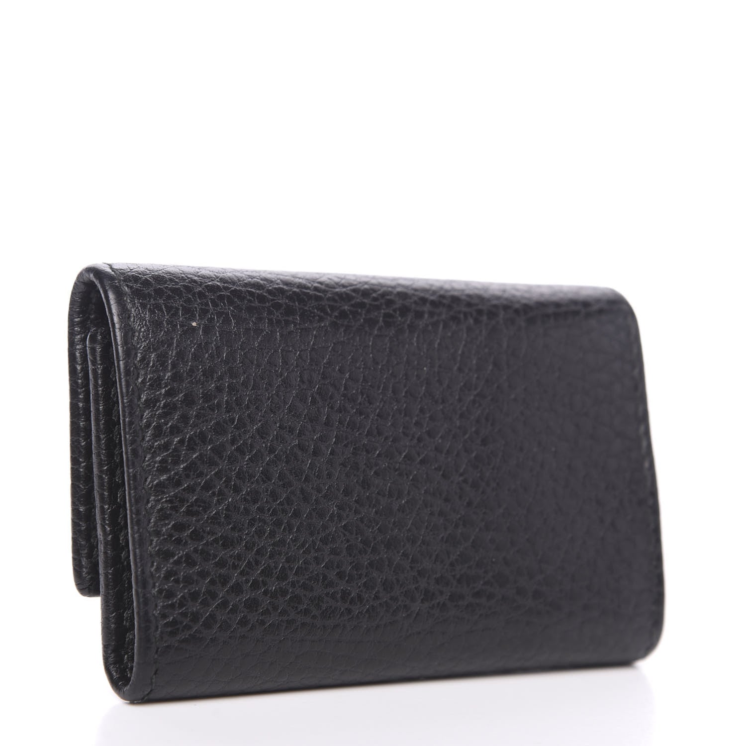 Gucci Pebbled Calfskin GG Marmont 6 Key Holder Black 2 of 7