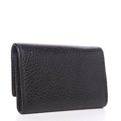 Gucci Pebbled Calfskin GG Marmont 6 Key Holder Black 2 of 7