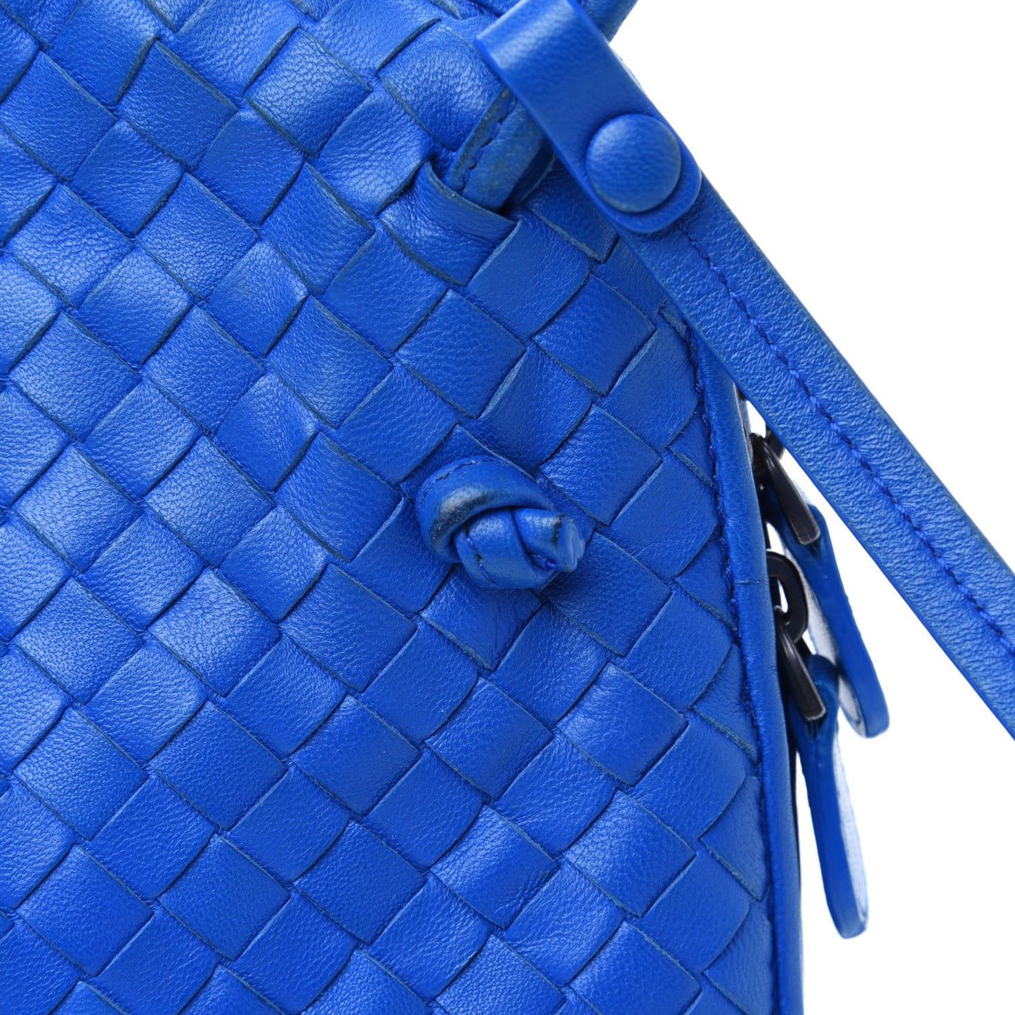 Nappa Intrecciato Pillow Crossbody Messenger Signal Blue