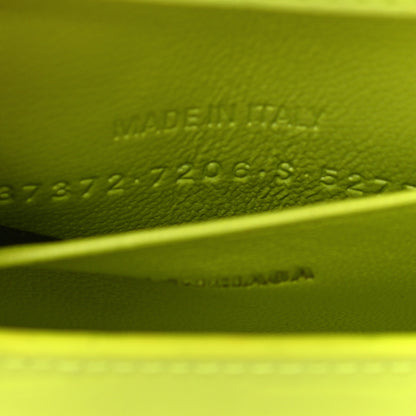 Balenciaga Semi Shiny Calfskin Crocodile Embossed Hourglass Top Handle Bag Mini Fluo Yellow 7 of 18