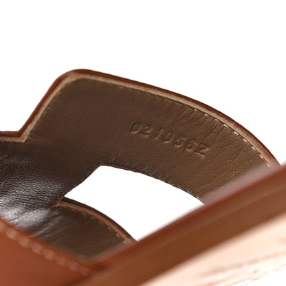 Hermes Box Calfskin Oran Sandals 37.5 Gold 11 of 15