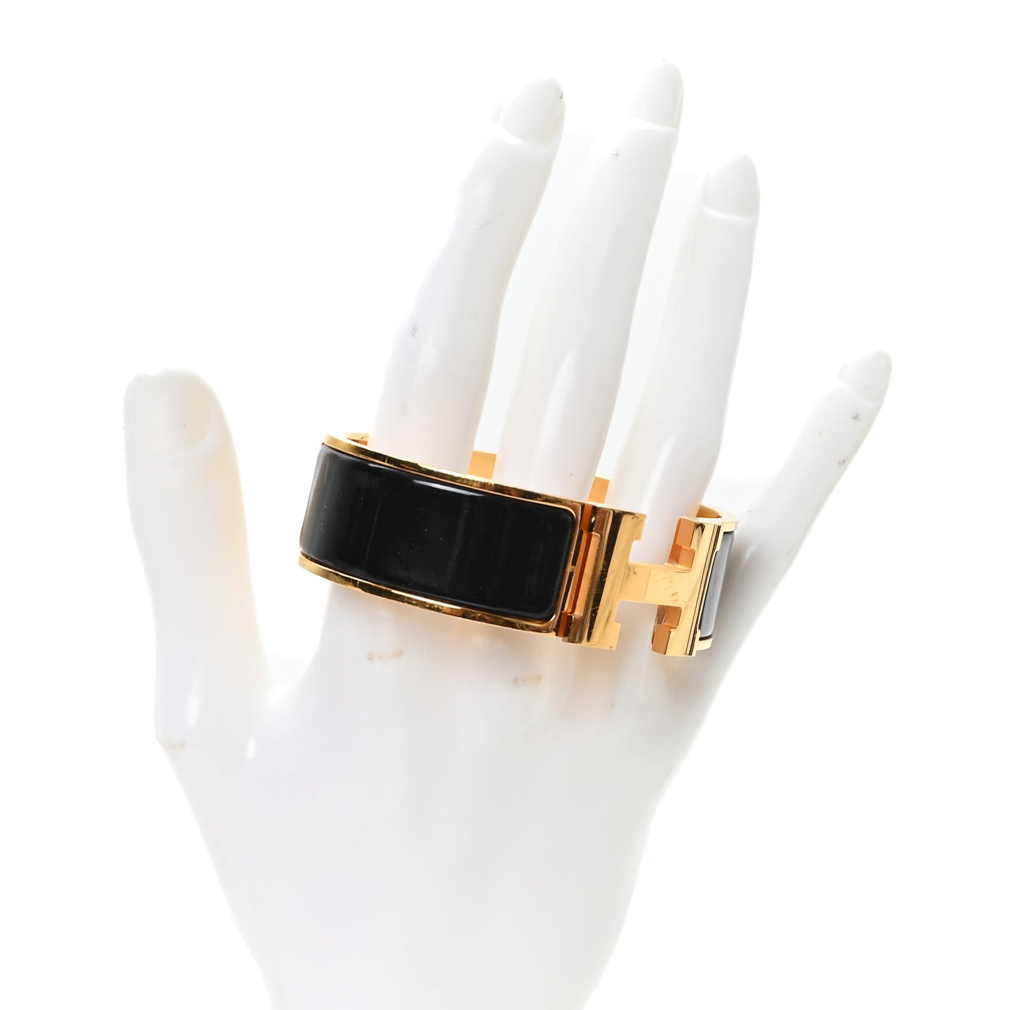 Enamel Wide Clic Clac H Bracelet GM Black