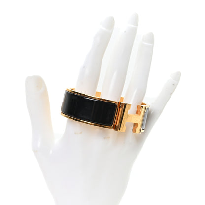 Hermes Enamel Wide Clic Clac H Bracelet GM Black 2 of 5