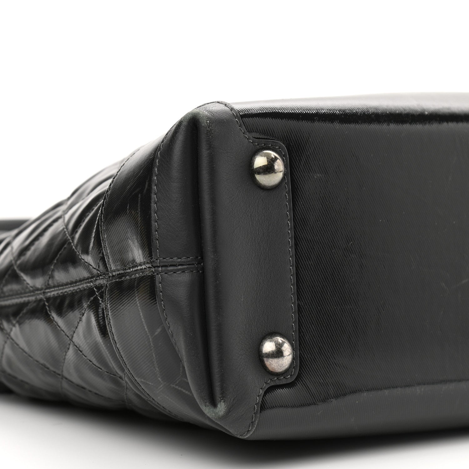 Chanel Calfskin Coated Canvas Quilted Tote Black 8 of 14