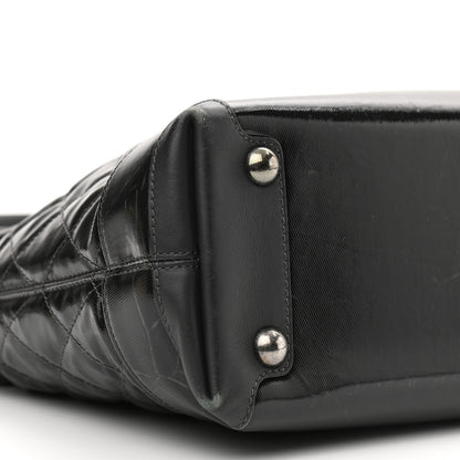 Chanel Calfskin Coated Canvas Quilted Tote Black 8 of 14