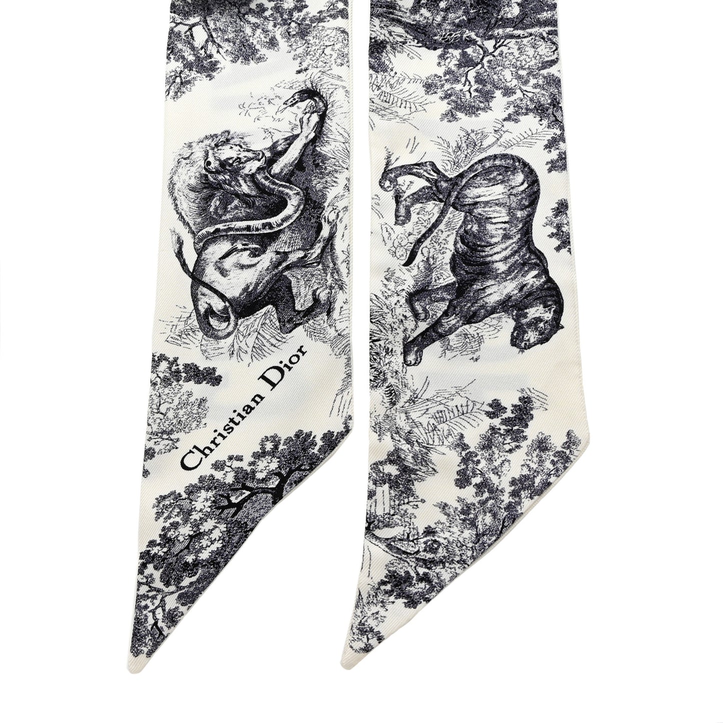 Silk Toile De Jouy Mitzah Scarf White