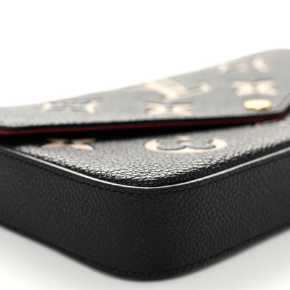 Louis Vuitton Empreinte Monogram Giant Felicie Pochette Black Beige 9 of 11