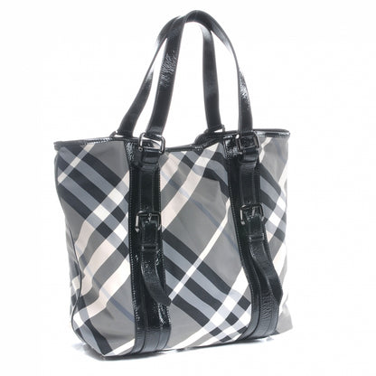 Burberry Patent Trim Smoked Check Tote Black 3 of 9