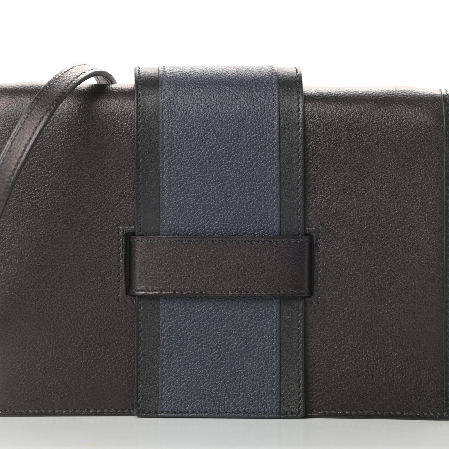 Evergrain Evercolor H Passant Clutch Bleu Indigo Black Bleu Nuit