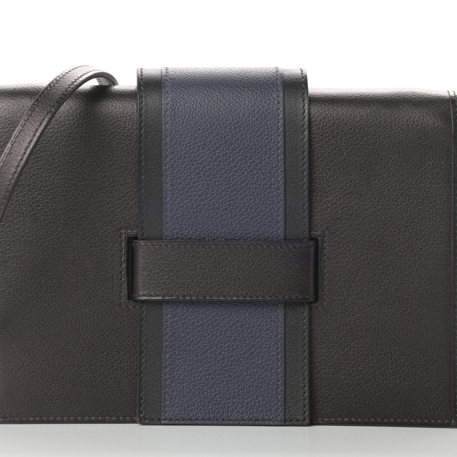 Hermes Evergrain Evercolor H Passant Clutch Bleu Indigo Black Bleu Nuit 8 of 13