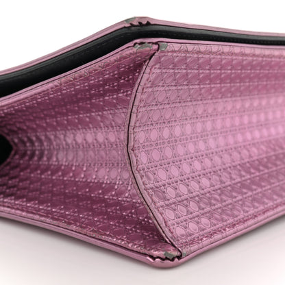 Christian Dior Metallic Patent Micro-Cannage Medium Diorama Flap Bag Pink 9 of 13