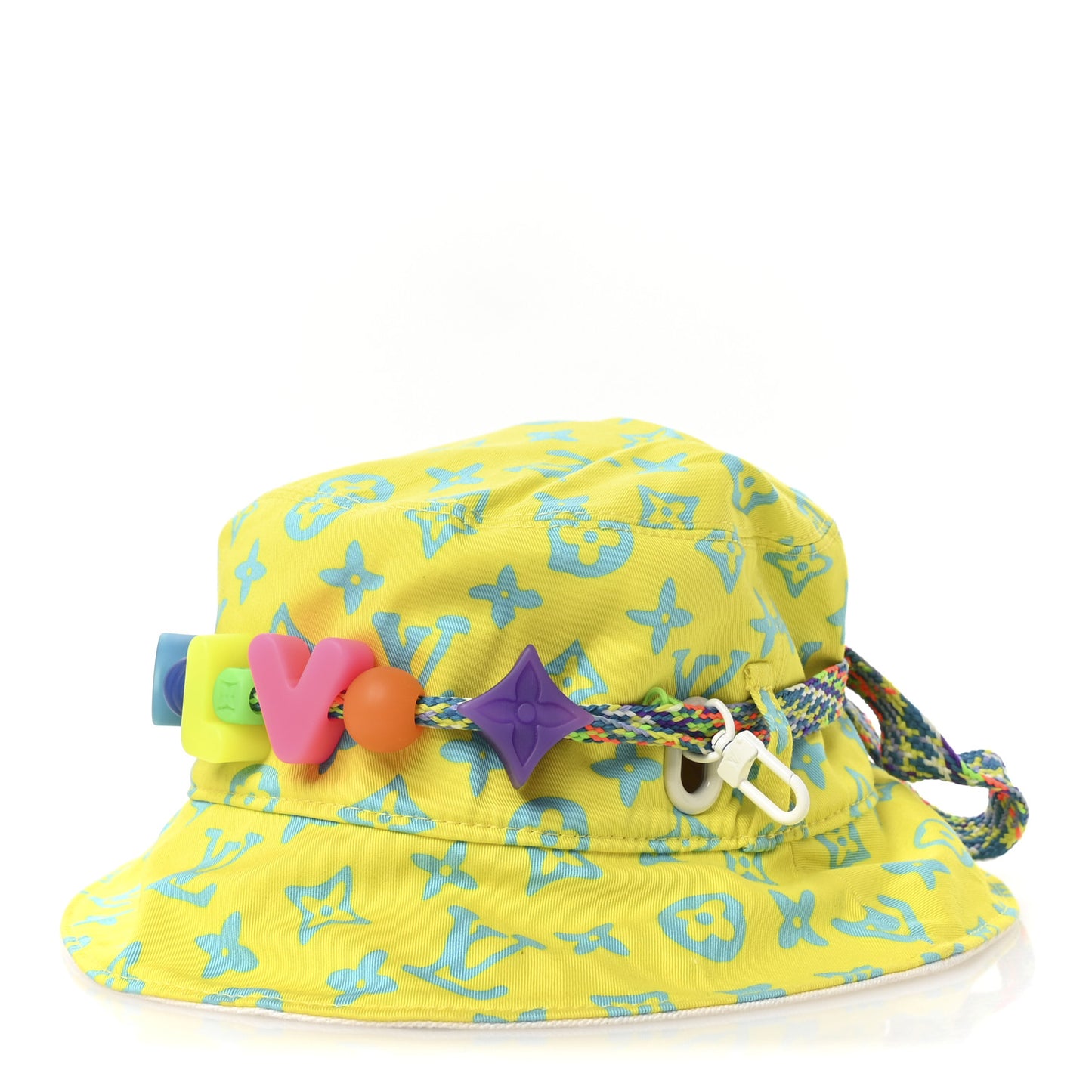 Cotton Monogram Reversible Play LV Bead Bucket Hat S Lime