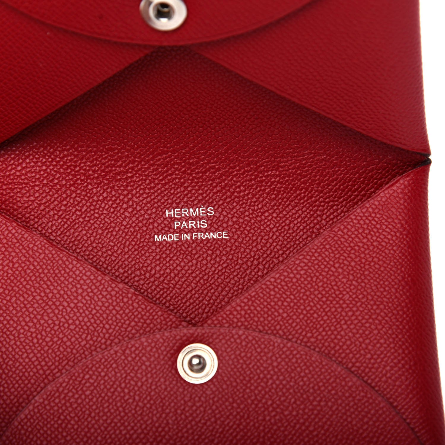 Hermes Madame Calfskin Calvi Card Case Rouge Piment 6 of 6