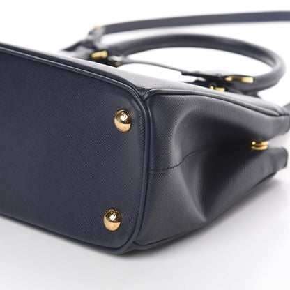 Prada Saffiano Mini Galleria Double Zip Tote Baltico 6 of 8
