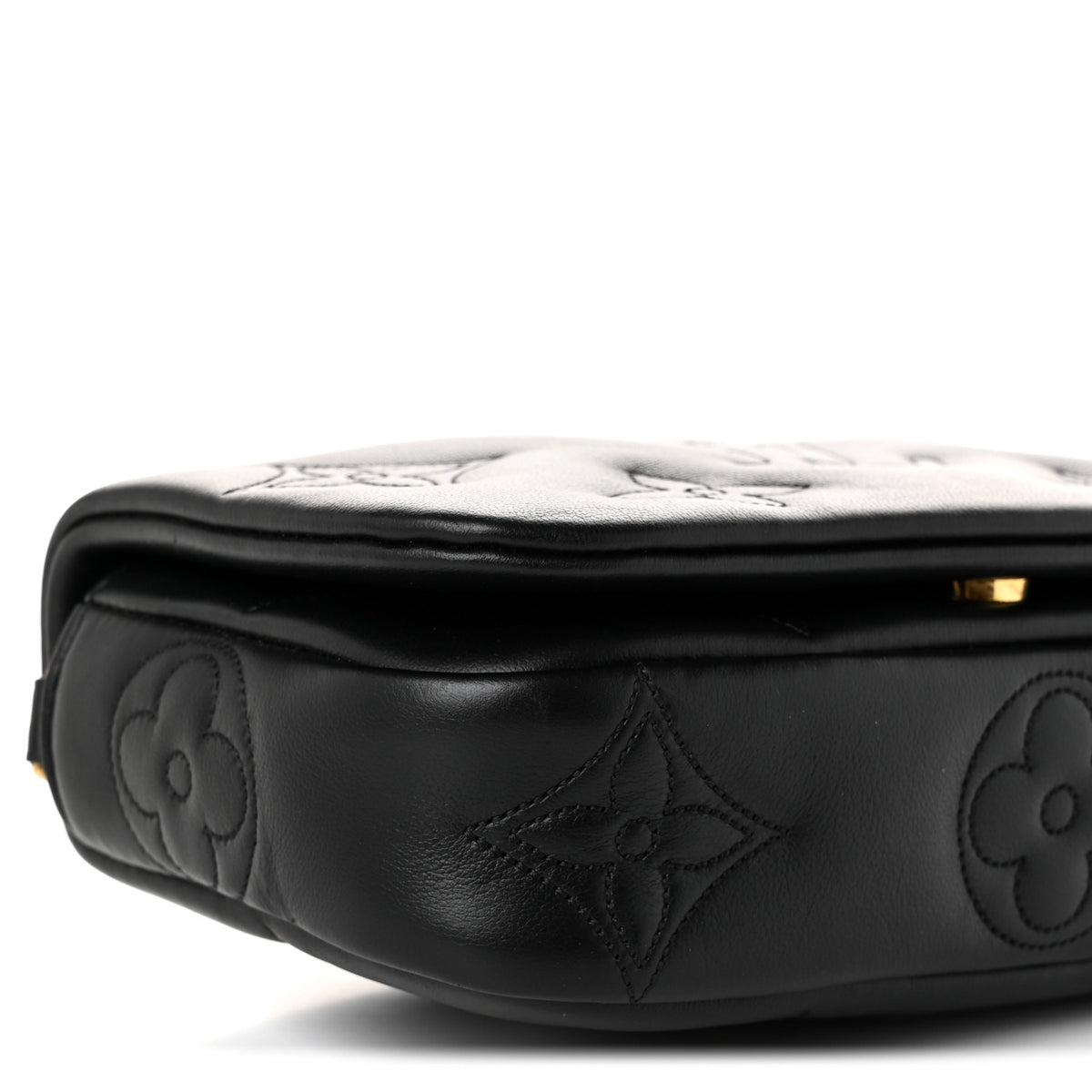 Louis Vuitton Calfskin Bubblegram Wallet On Strap Black 8 of 10