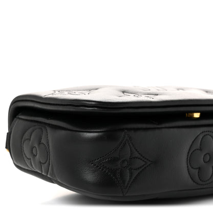 Louis Vuitton Calfskin Bubblegram Wallet On Strap Black 8 of 10