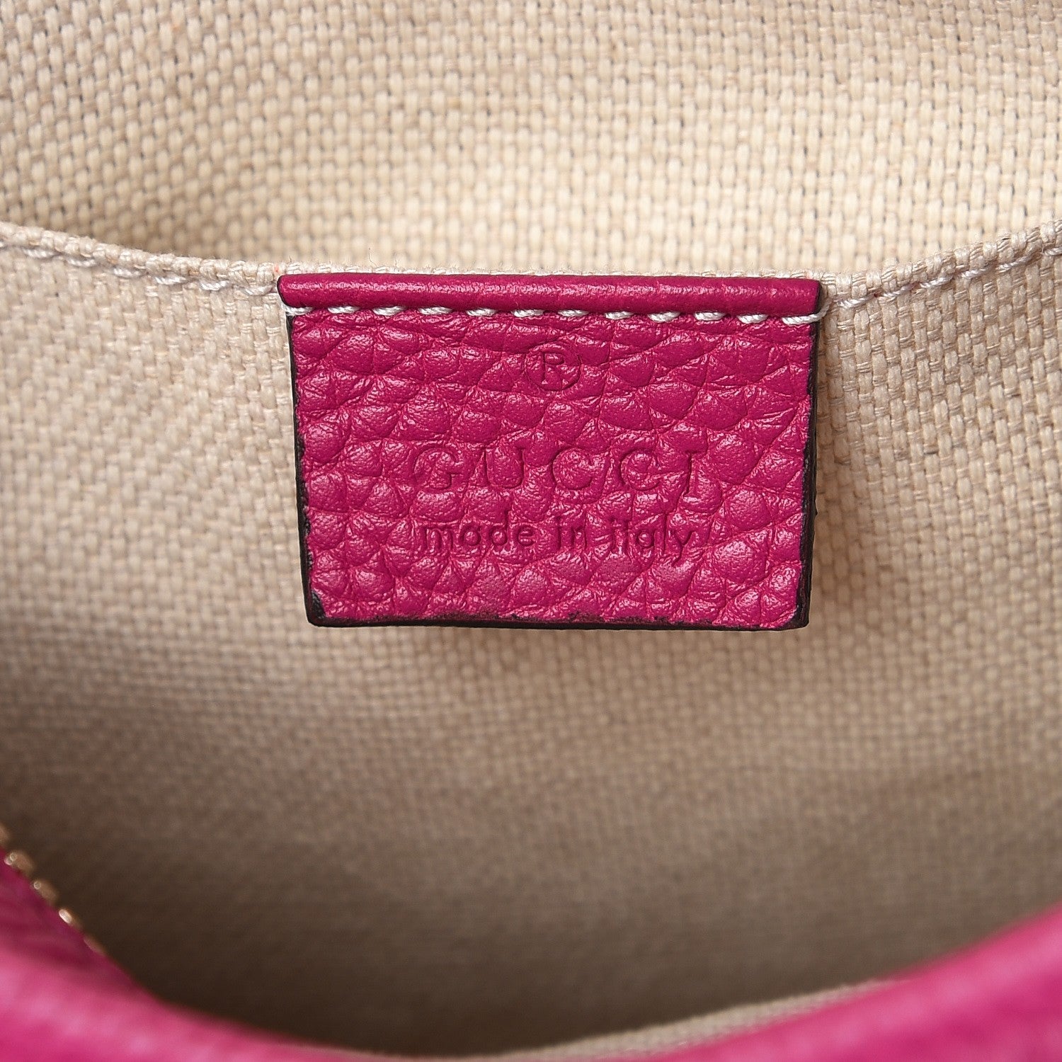 Gucci Pebbled Calfskin Small Soho Disco Bag Bright Bougainvillea 7 of 7