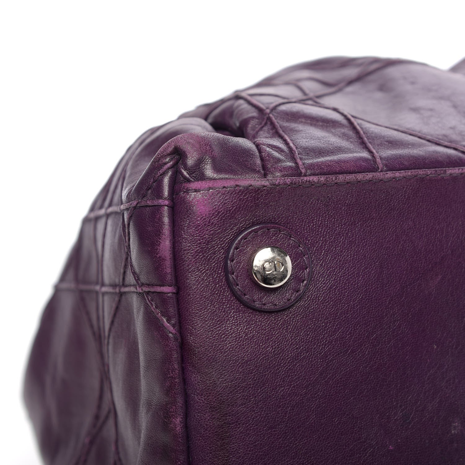 Christian Dior Lambskin Cannage Medium Le Trente Tote Purple 9 of 18