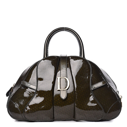 Christian Dior Patent Diorissimo Saddle Bowler Green 1 of 15