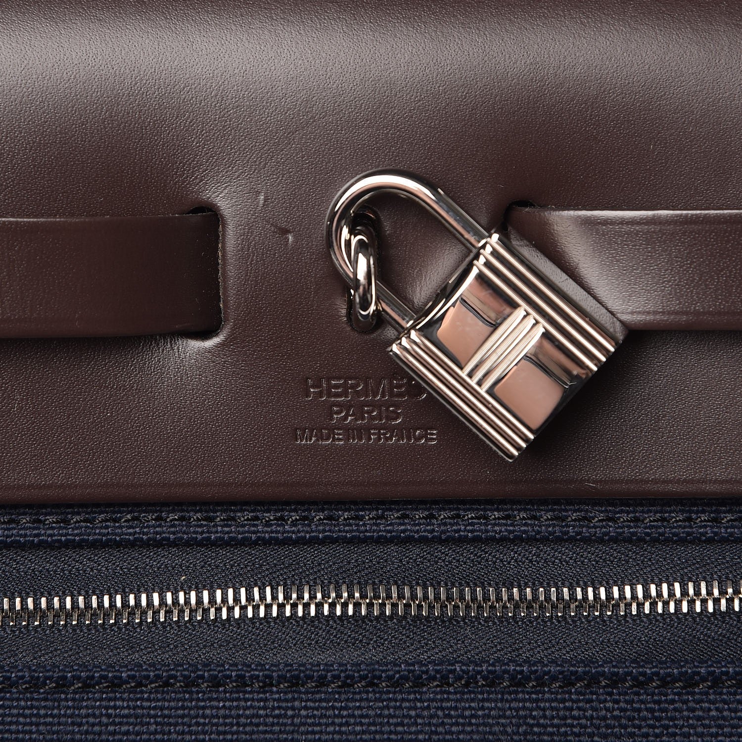 Hermes Toile Vache Hunter Herbag Zip PM 31 Bleu Marine Ebene 7 of 13