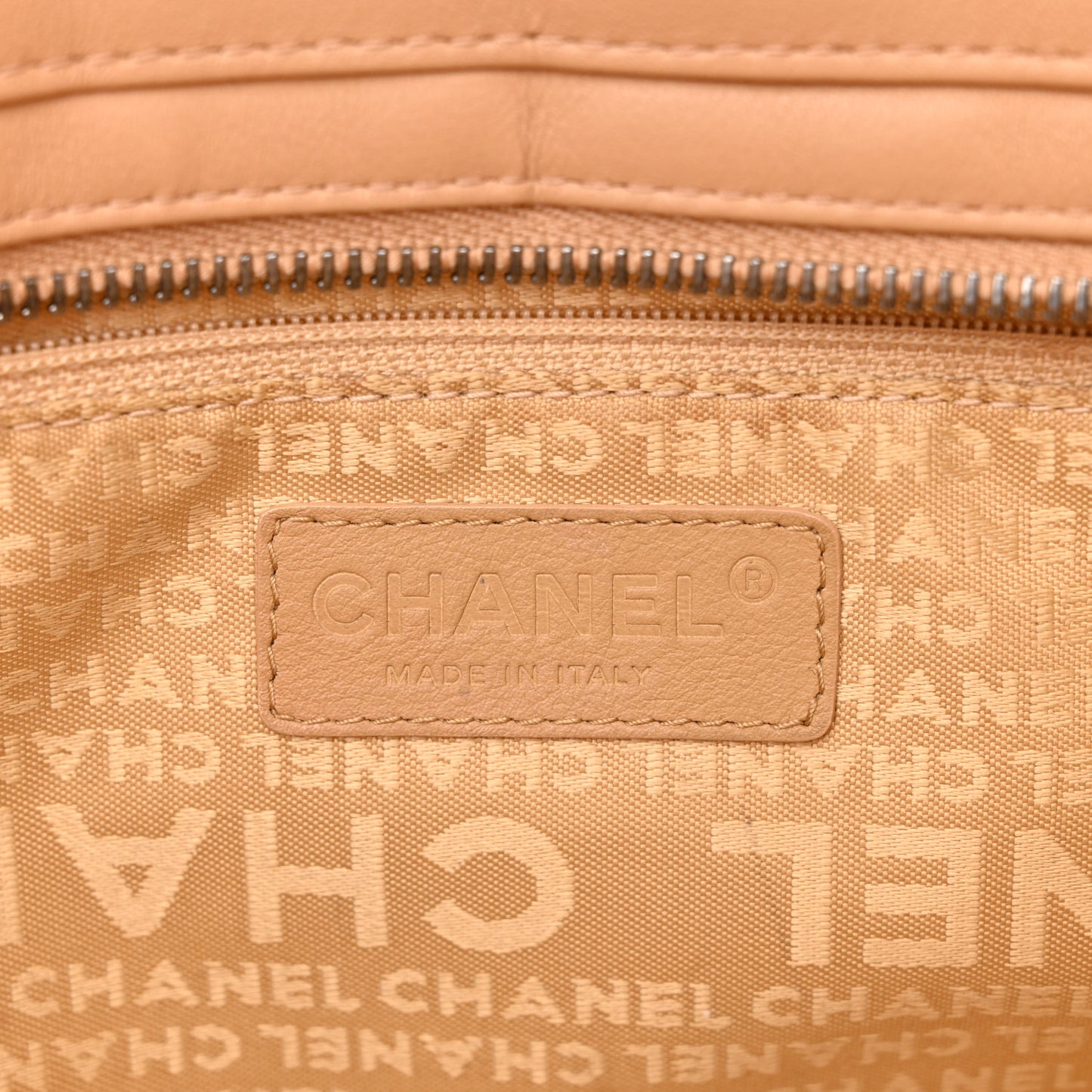 Calfskin Vertical Quilted Lax East West Shoulder Bag Beige