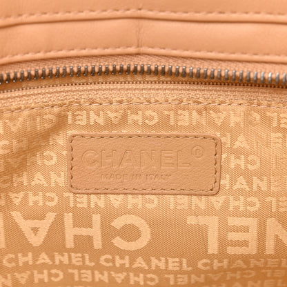 Chanel Calfskin Vertical Quilted Lax East West Shoulder Bag Beige 6 of 17