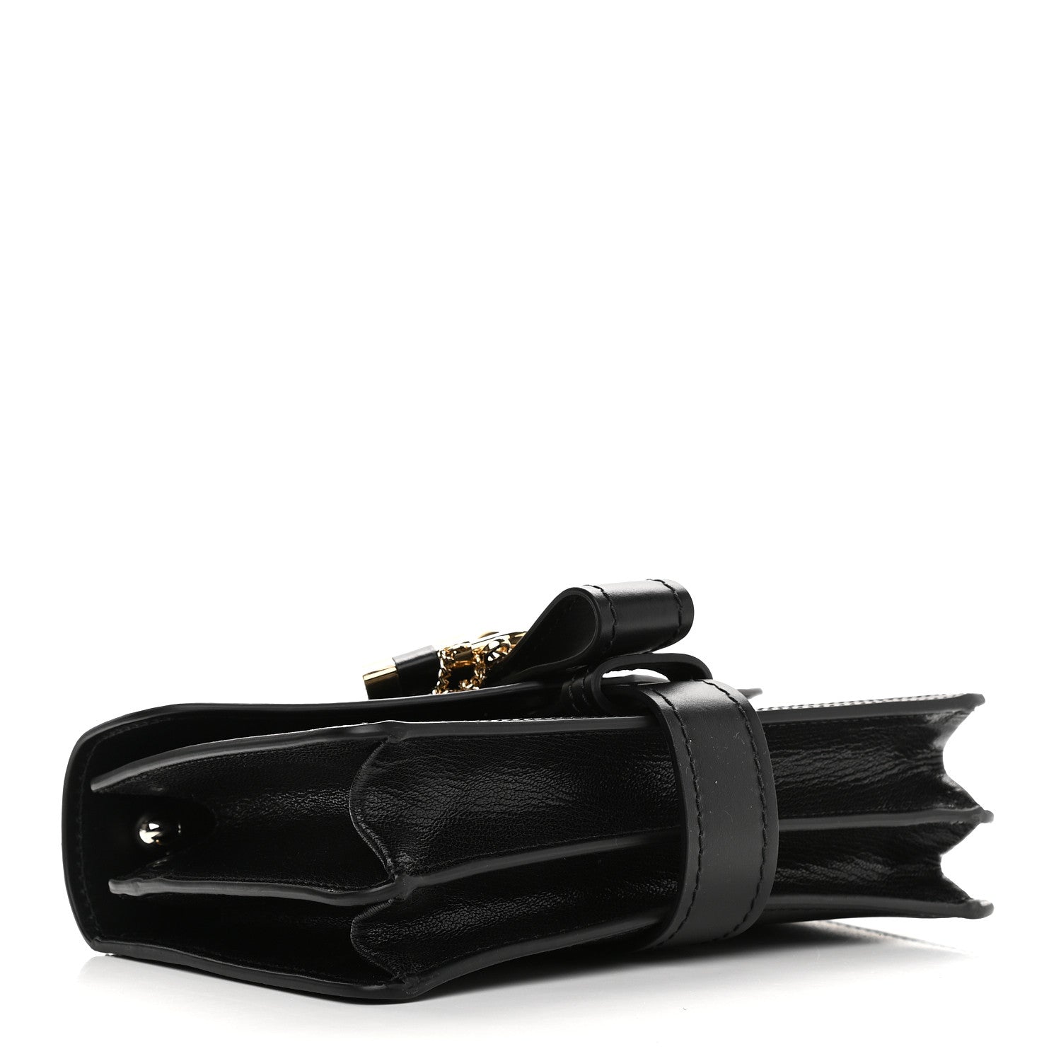 Chloe Shiny Goatskin Calfskin Aby Chain Shoulder Bag Black 4 of 8